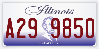 IL license plate A299850