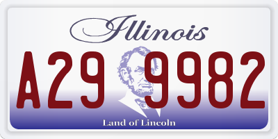 IL license plate A299982