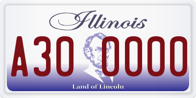 IL license plate A300000
