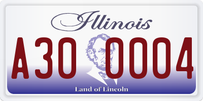 IL license plate A300004