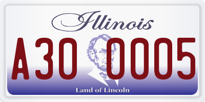 IL license plate A300005