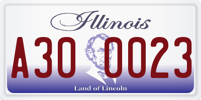 IL license plate A300023