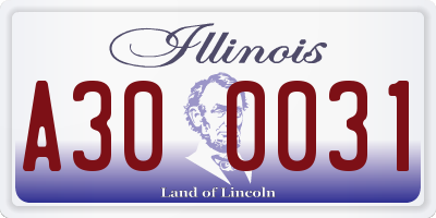 IL license plate A300031
