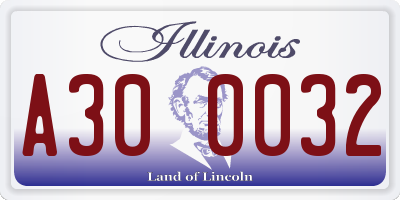 IL license plate A300032