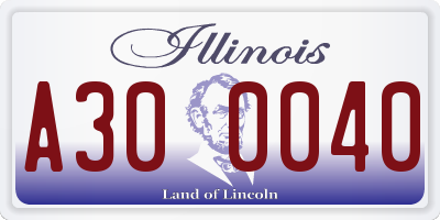 IL license plate A300040