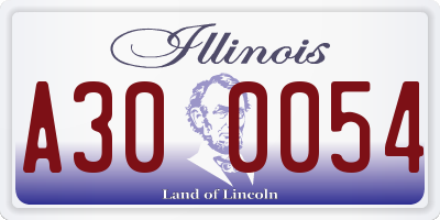 IL license plate A300054