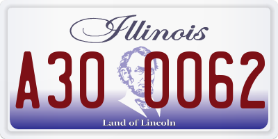 IL license plate A300062
