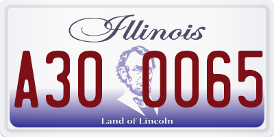 IL license plate A300065