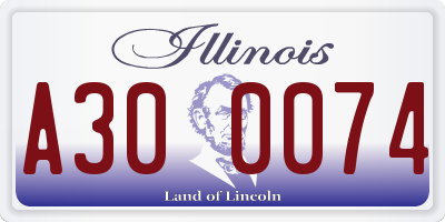 IL license plate A300074