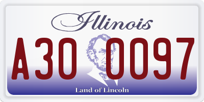 IL license plate A300097