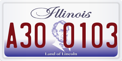 IL license plate A300103