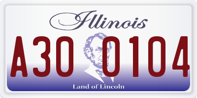 IL license plate A300104