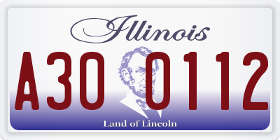 IL license plate A300112