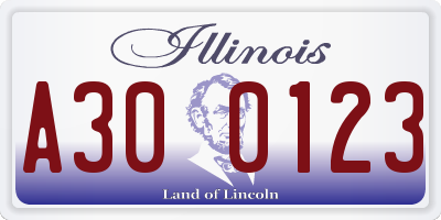 IL license plate A300123