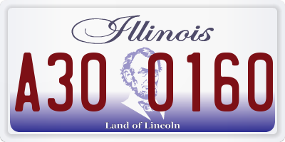 IL license plate A300160