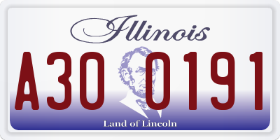 IL license plate A300191
