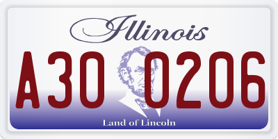 IL license plate A300206
