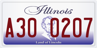 IL license plate A300207