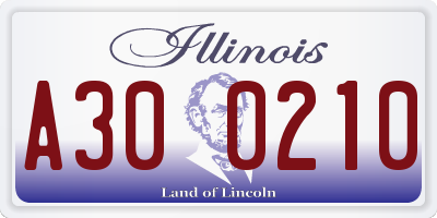 IL license plate A300210