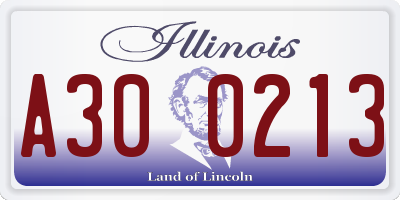 IL license plate A300213