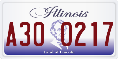 IL license plate A300217
