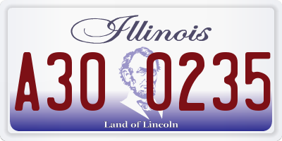 IL license plate A300235