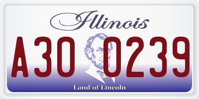 IL license plate A300239