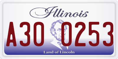 IL license plate A300253