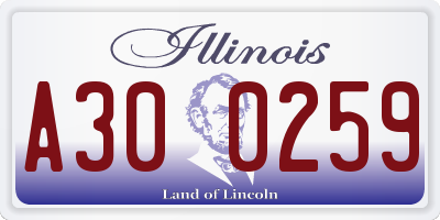 IL license plate A300259
