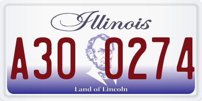 IL license plate A300274