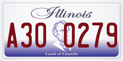 IL license plate A300279