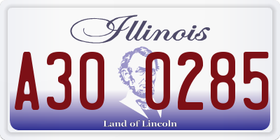 IL license plate A300285