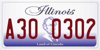 IL license plate A300302