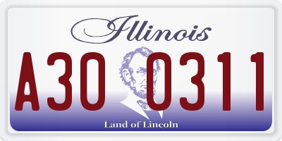 IL license plate A300311
