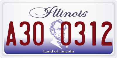 IL license plate A300312
