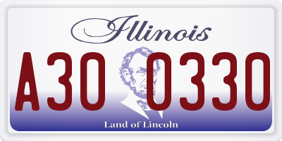 IL license plate A300330