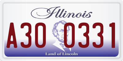 IL license plate A300331