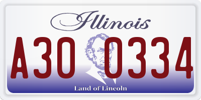 IL license plate A300334