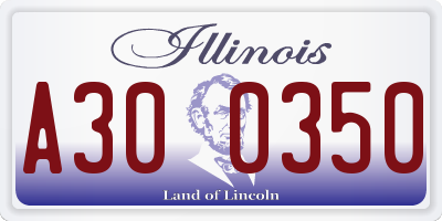 IL license plate A300350