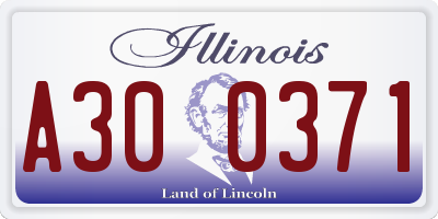 IL license plate A300371