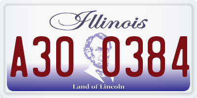 IL license plate A300384