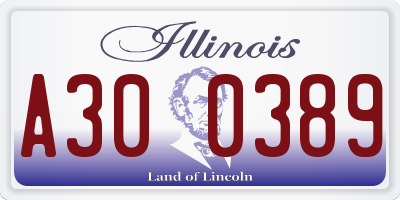 IL license plate A300389