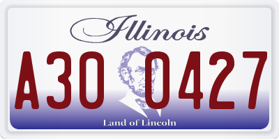IL license plate A300427