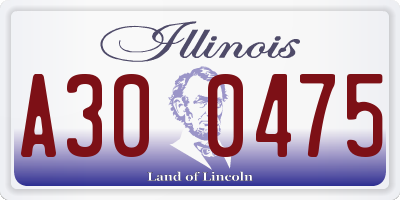 IL license plate A300475