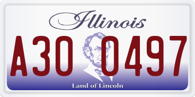 IL license plate A300497