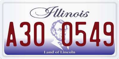 IL license plate A300549