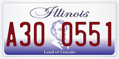 IL license plate A300551
