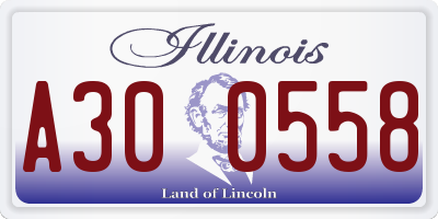 IL license plate A300558