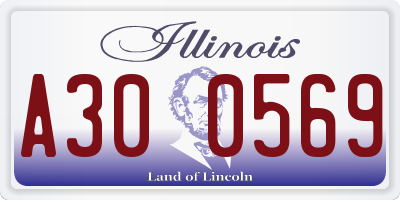 IL license plate A300569