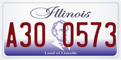 IL license plate A300573